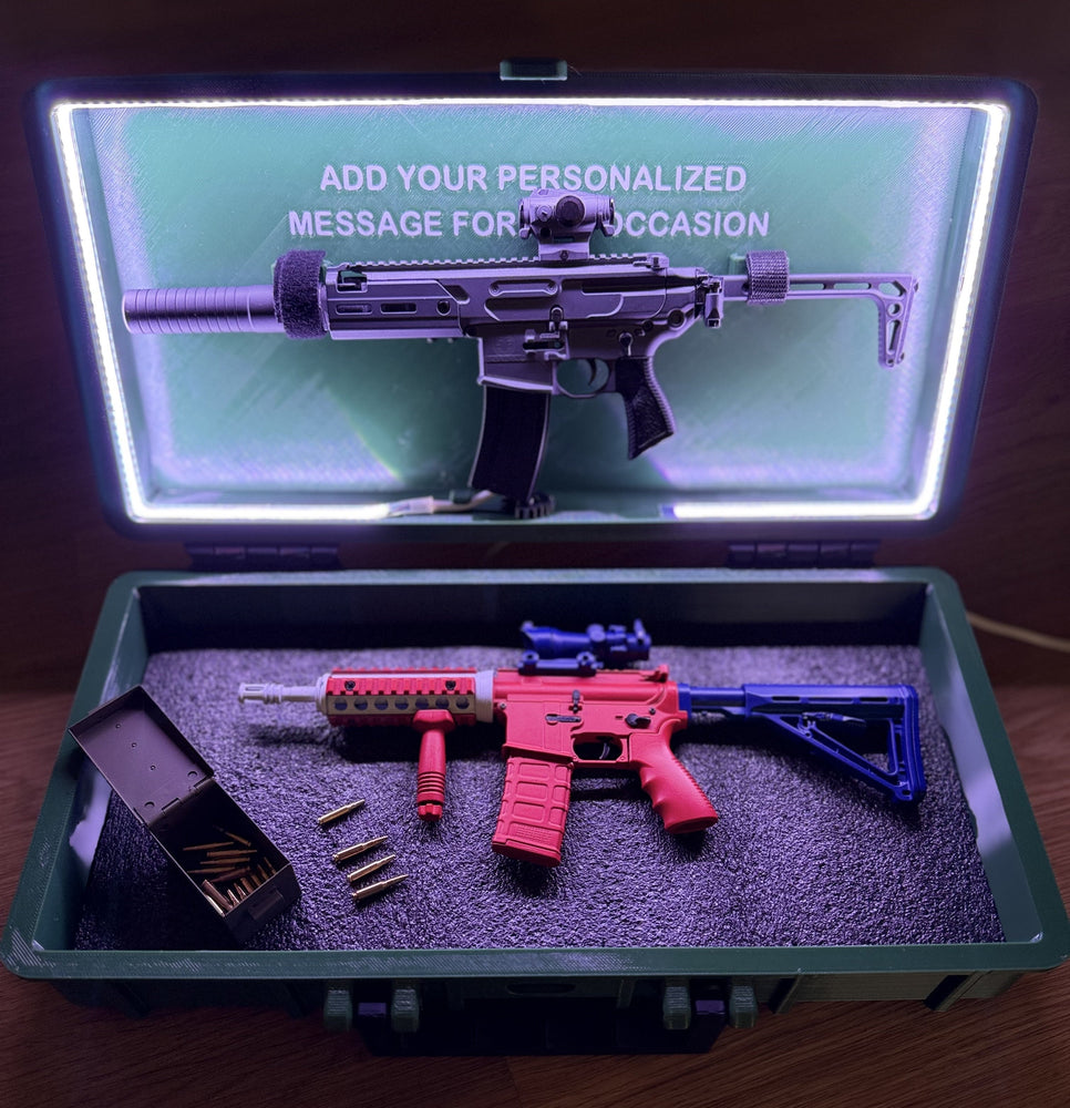 RC Hop Up Parts 1/3 Scale Replica Gun Case with LED RGB COB Lights | Fits Goat Guns® Models