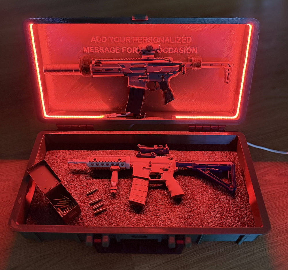 RC Hop Up Parts 1/3 Scale Replica Gun Case with LED RGB COB Lights | Fits Goat Guns® Models