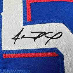 Facsimile Autographed Adolis Garcia Texas Blue Reprint Laser Auto Baseball Jersey Size Men's XL (ONLINE ORDER ONLY)