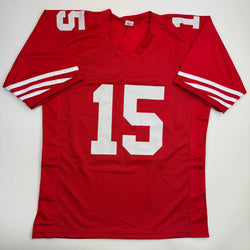 Autographed/Signed Michael Crabtree San Francisco Red Football Jersey Beckett BAS COA
