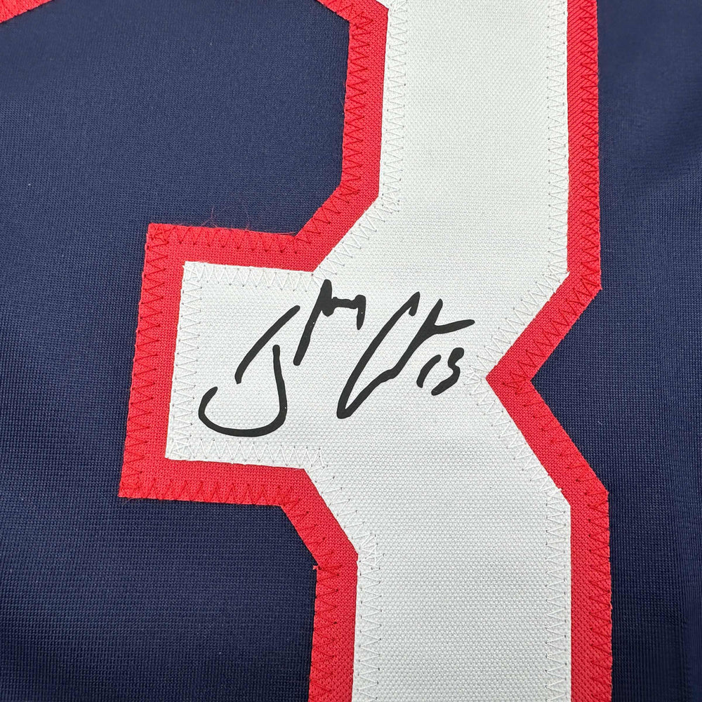 Facsimile Autographed Johnny Gaudreau Columbus Blue Reprint Laser Auto Hockey Jersey Size Men's XL (ONLINE ORDER ONLY)