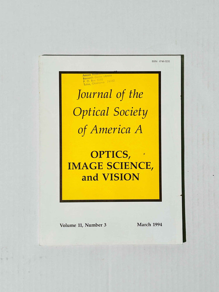 Journal of the Optical Society of America A: Optics, Image Science, and Vision (ONLINE ORDER ONLY)