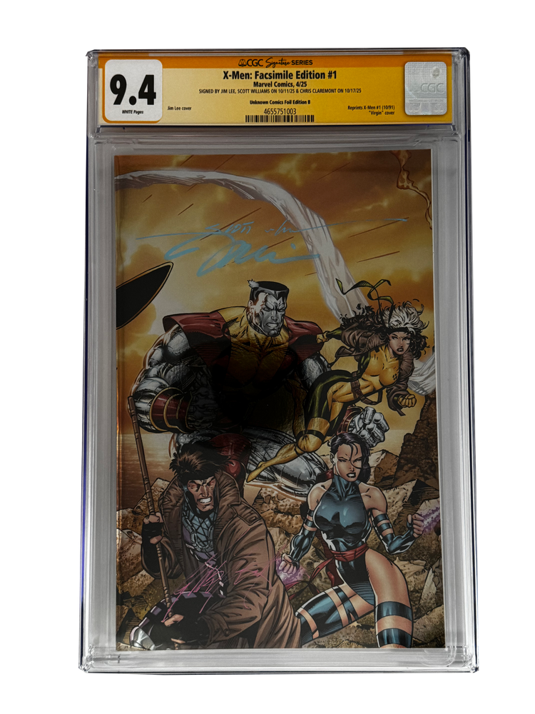 [TRIPLE SIGNED CGC YELLOW LABEL 4 PACK FOIL] X-Men 1991 #1 Facsimile Jim Lee | Claremont |  Williams Cover Var [Set #3] (ONLINE ORDER ONLY)