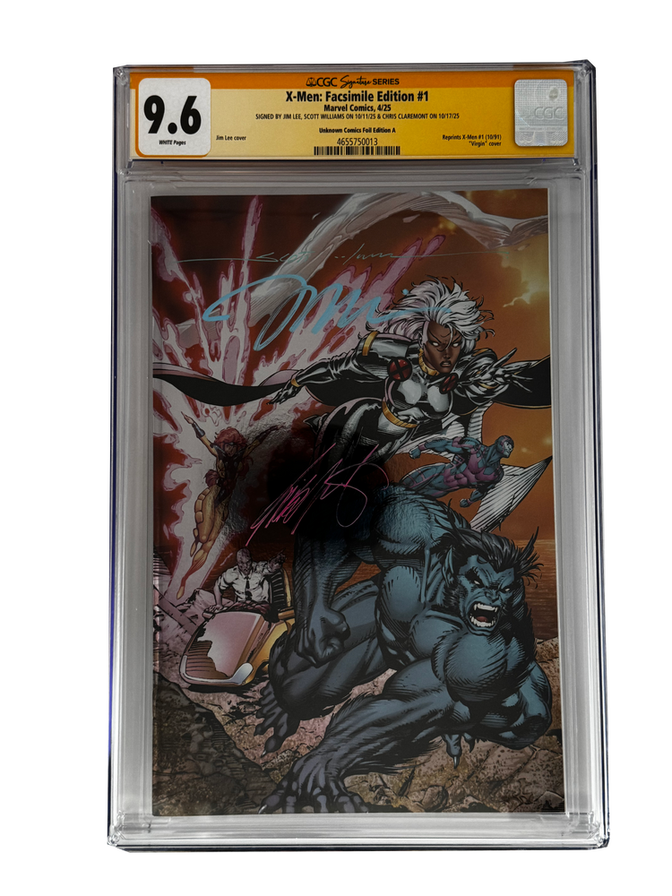 [TRIPLE SIGNED CGC YELLOW LABEL 4 PACK FOIL] X-Men 1991 #1 Facsimile Jim Lee | Claremont |  Williams Cover Var [Set #3] (ONLINE ORDER ONLY)
