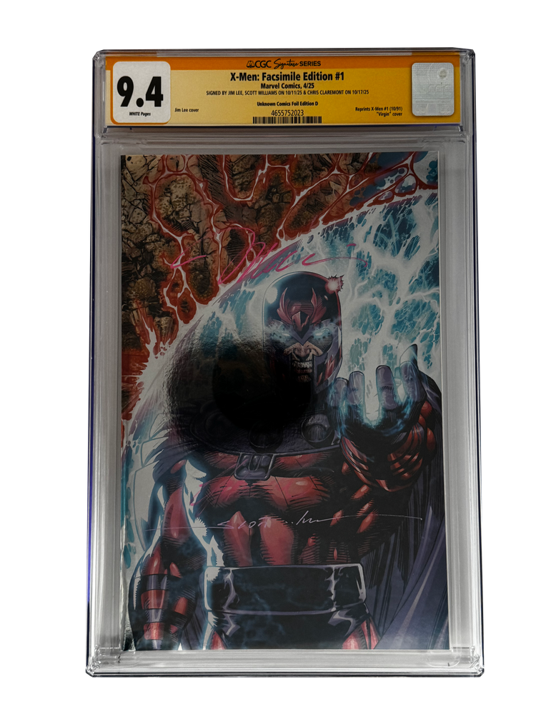 [TRIPLE SIGNED CGC YELLOW LABEL 4 PACK FOIL] X-Men 1991 #1 Facsimile Jim Lee | Claremont |  Williams Cover Var [Set #3] (ONLINE ORDER ONLY)