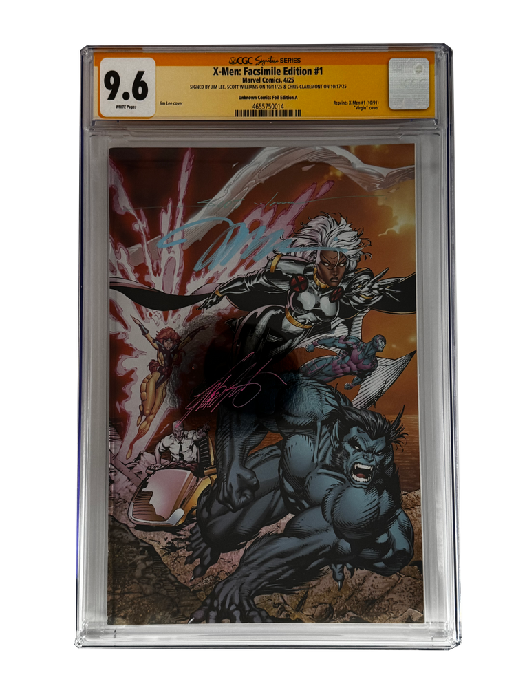 [TRIPLE SIGNED CGC YELLOW LABEL 4 PACK FOIL] X-Men 1991 #1 Facsimile Jim Lee | Claremont |  Williams Cover Var [Set #2] (ONLINE ORDER ONLY)