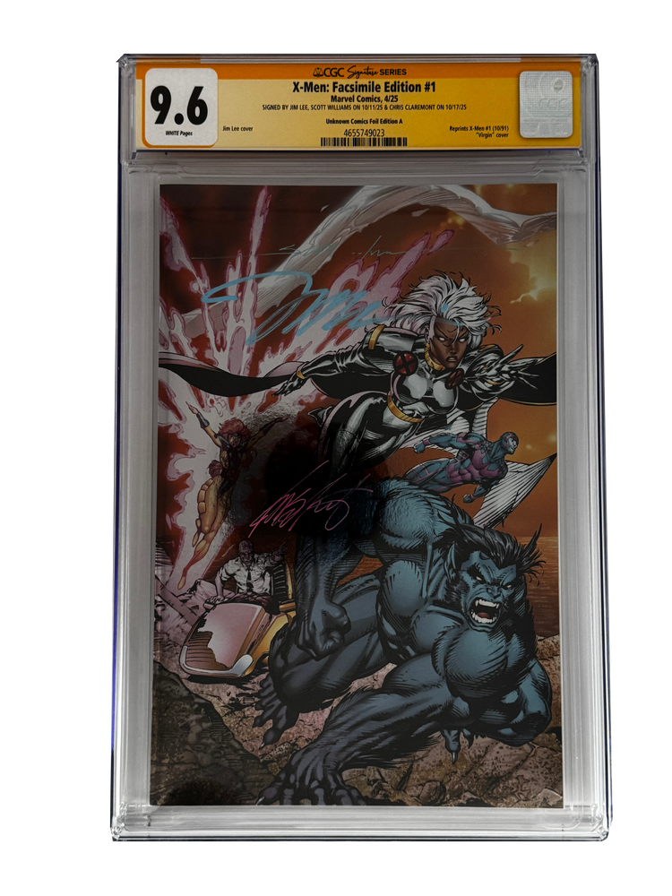 [TRIPLE SIGNED CGC YELLOW LABEL 4 PACK FOIL] X-Men 1991 #1 Facsimile Jim Lee | Claremont |  Williams Cover Var [Set #1] (ONLINE ORDER ONLY)