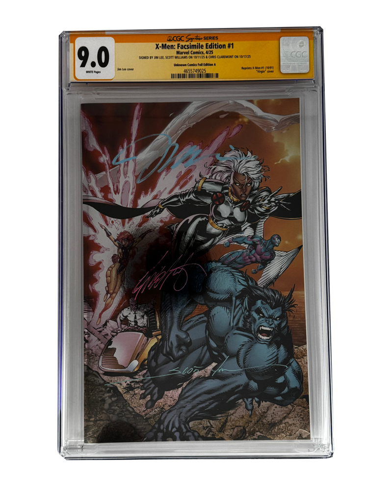 [TRIPLE SIGNED CGC YELLOW LABEL 4 PACK FOIL] X-Men 1991 #1 Facsimile Jim Lee | Claremont |  Williams Cover Var [Set #4] (ONLINE ORDER ONLY)