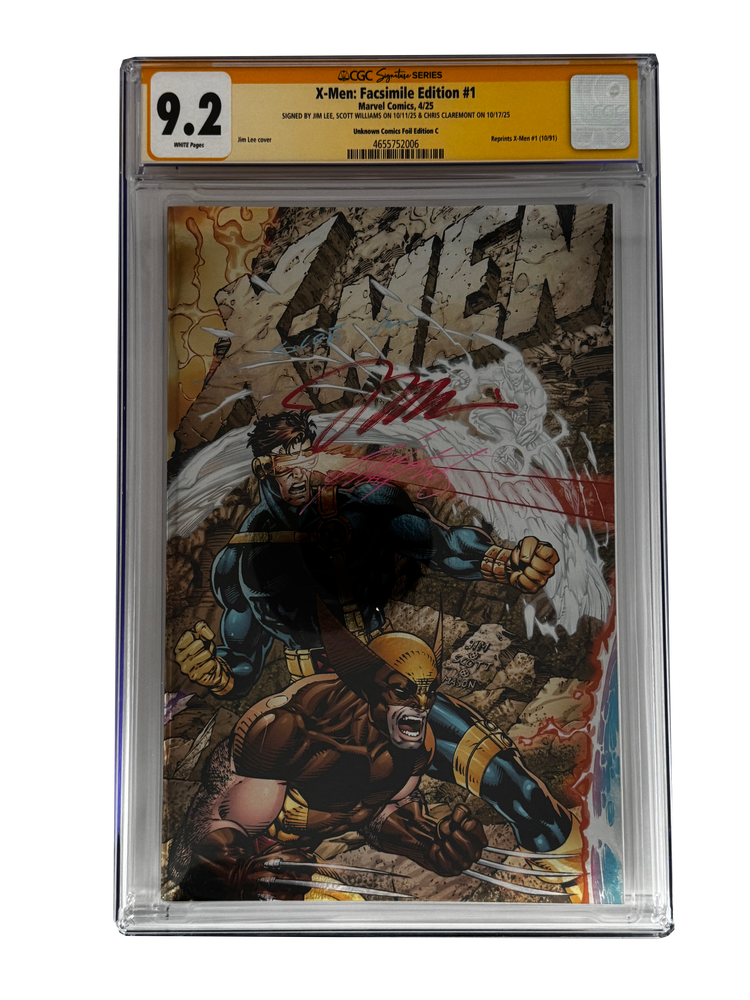 [TRIPLE SIGNED CGC YELLOW LABEL 4 PACK FOIL] X-Men 1991 #1 Facsimile Jim Lee | Claremont |  Williams Cover Var [Set #4] (ONLINE ORDER ONLY)