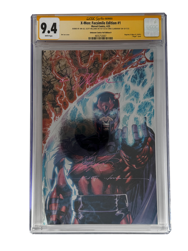[TRIPLE SIGNED CGC YELLOW LABEL 4 PACK FOIL] X-Men 1991 #1 Facsimile Jim Lee | Claremont |  Williams Cover Var [Set #4] (ONLINE ORDER ONLY)