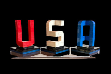 Buildable 3D "USA" Letters – LEGO-Compatible Brick Kit (ONLINE ORDER ONLY)