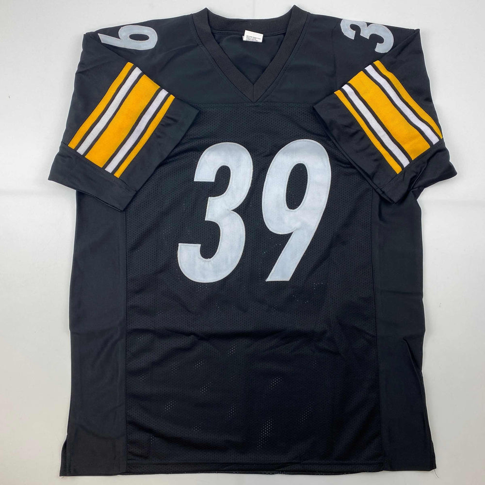 Facsimile Autographed Minkah Fitzpatrick Pittsburgh Black Reprint Laser Auto Football Jersey Size Men's XL (ONLINE ORDER ONLY)
