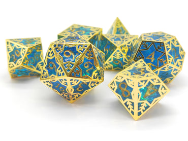 Gilded Permafrost Forged in Frost Dice Set (Resin Dice Encased in Metal) (Online Only)