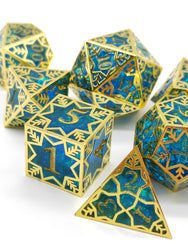 Gilded Permafrost Forged in Frost Dice Set (Resin Dice Encased in Metal) (Online Only)