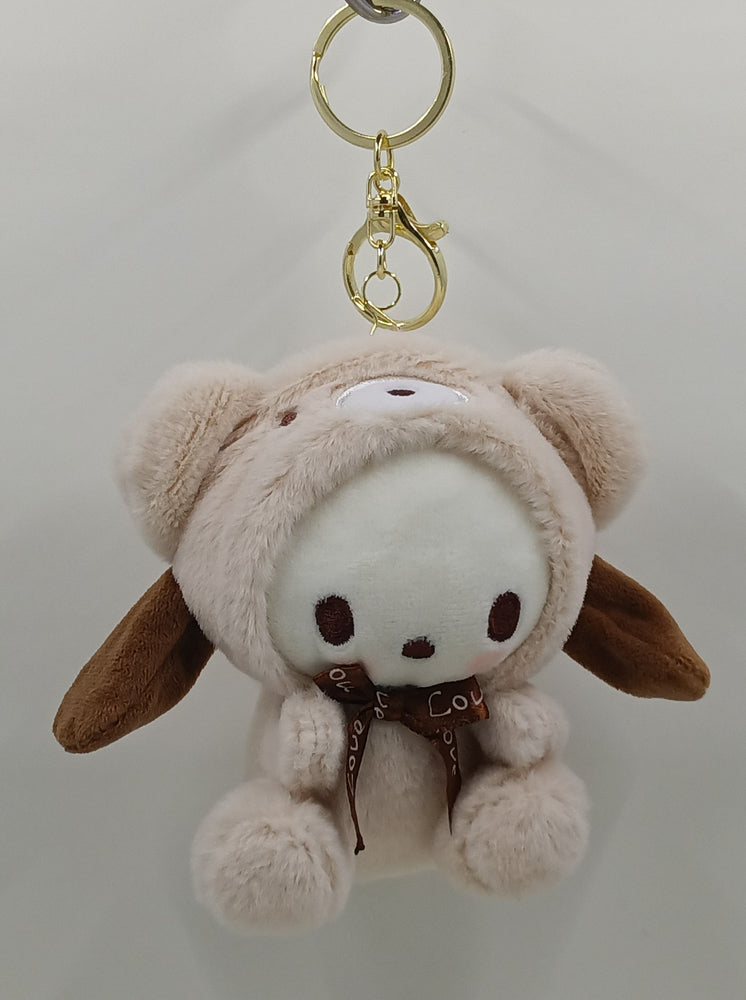Hello Kitty Beige Bear 4 INCH PLUSH Keychain