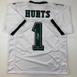 Facsimile Autographed Jalen Hurts Philadelphia White Reprint Laser Auto Football Jersey Size Men's XL (ONLINE ORDER ONLY)