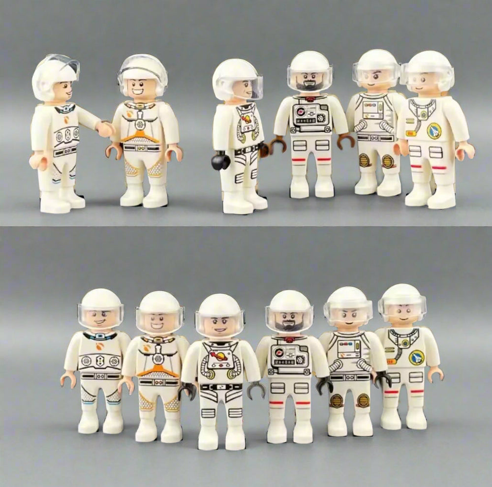 Custom Space Astronaut Minifigures – LEGO-Compatible (6 Variants) (ONLINE ORDER ONLY)