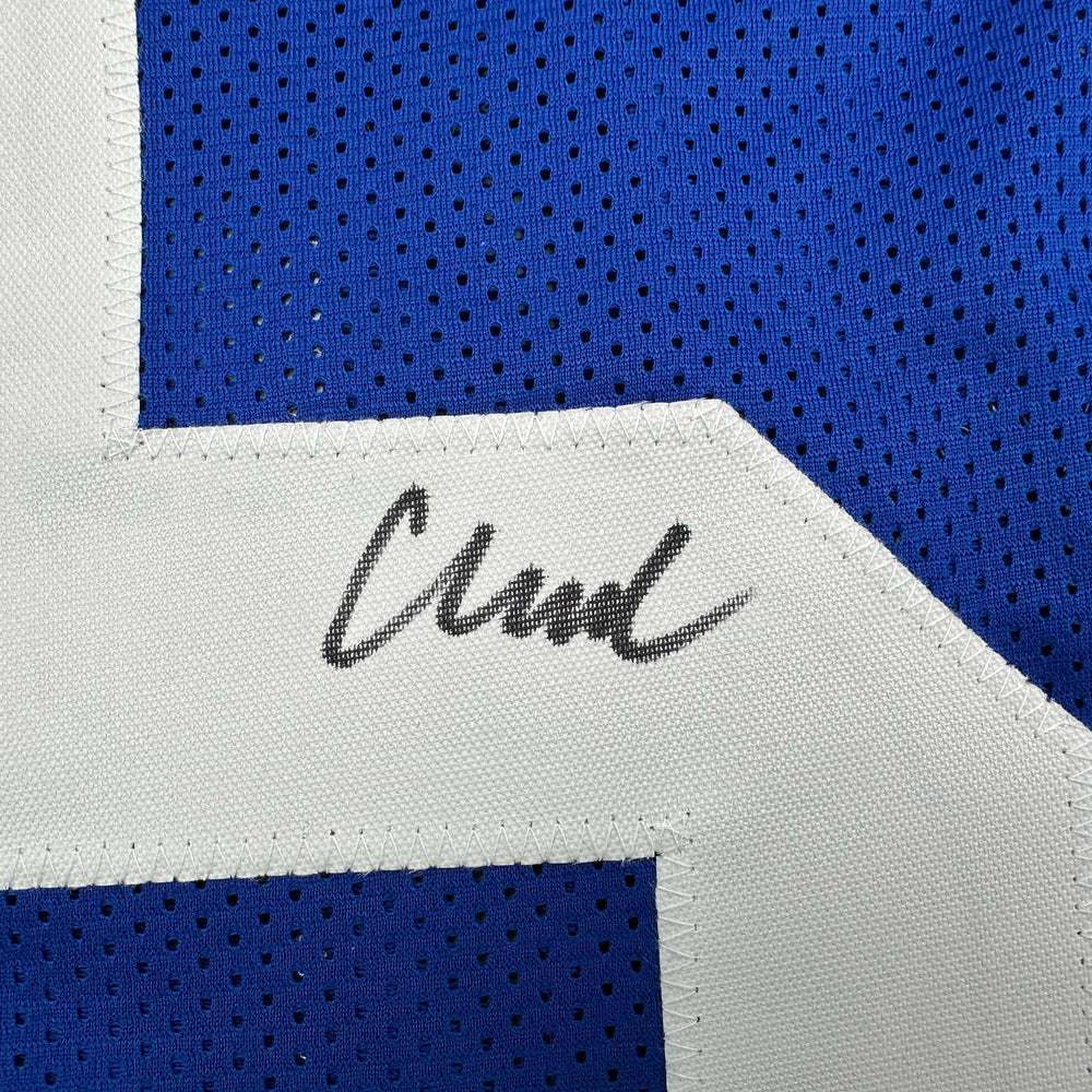 Autographed/Signed Abdul Carter New York Blue Football Jersey Beckett BAS COA (ONLINE ORDER ONLY)
