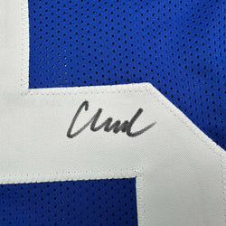 Autographed/Signed Abdul Carter New York Blue Football Jersey Beckett BAS COA (ONLINE ORDER ONLY)