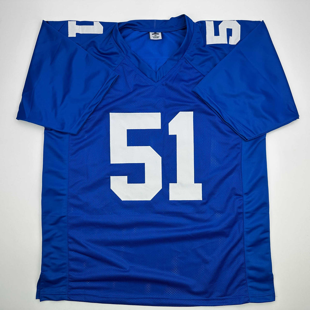 Autographed/Signed Abdul Carter New York Blue Football Jersey Beckett BAS COA (ONLINE ORDER ONLY)