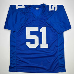 Autographed/Signed Abdul Carter New York Blue Football Jersey Beckett BAS COA (ONLINE ORDER ONLY)