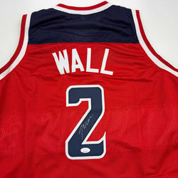 Autographed/Signed John Wall Washington Red Basketball Jersey JSA COA (ONLINE ORDER ONLY)