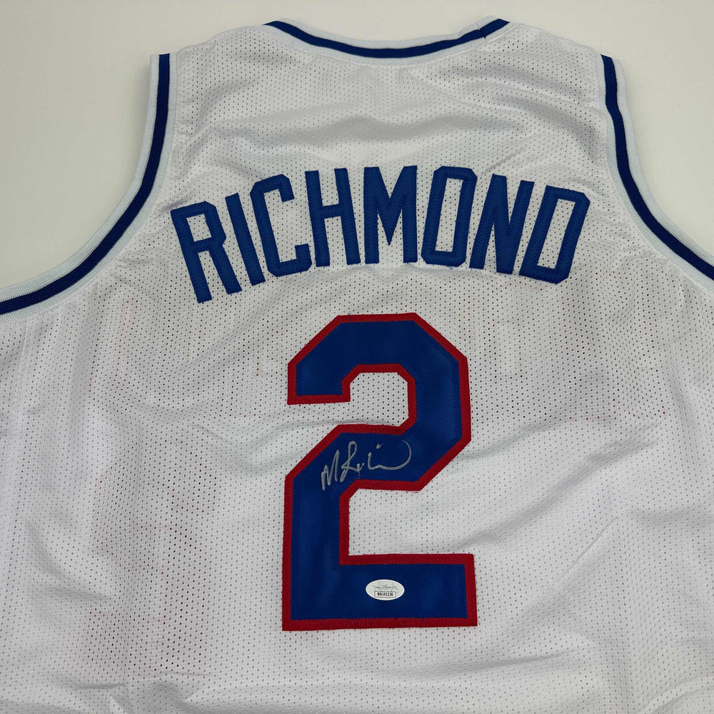 Autographed/Signed Mitch Richmond Sacramento White Basketball Jersey JSA COA (ONLINE ORDER ONLY)
