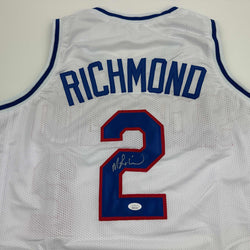 Autographed/Signed Mitch Richmond Sacramento White Basketball Jersey JSA COA (ONLINE ORDER ONLY)