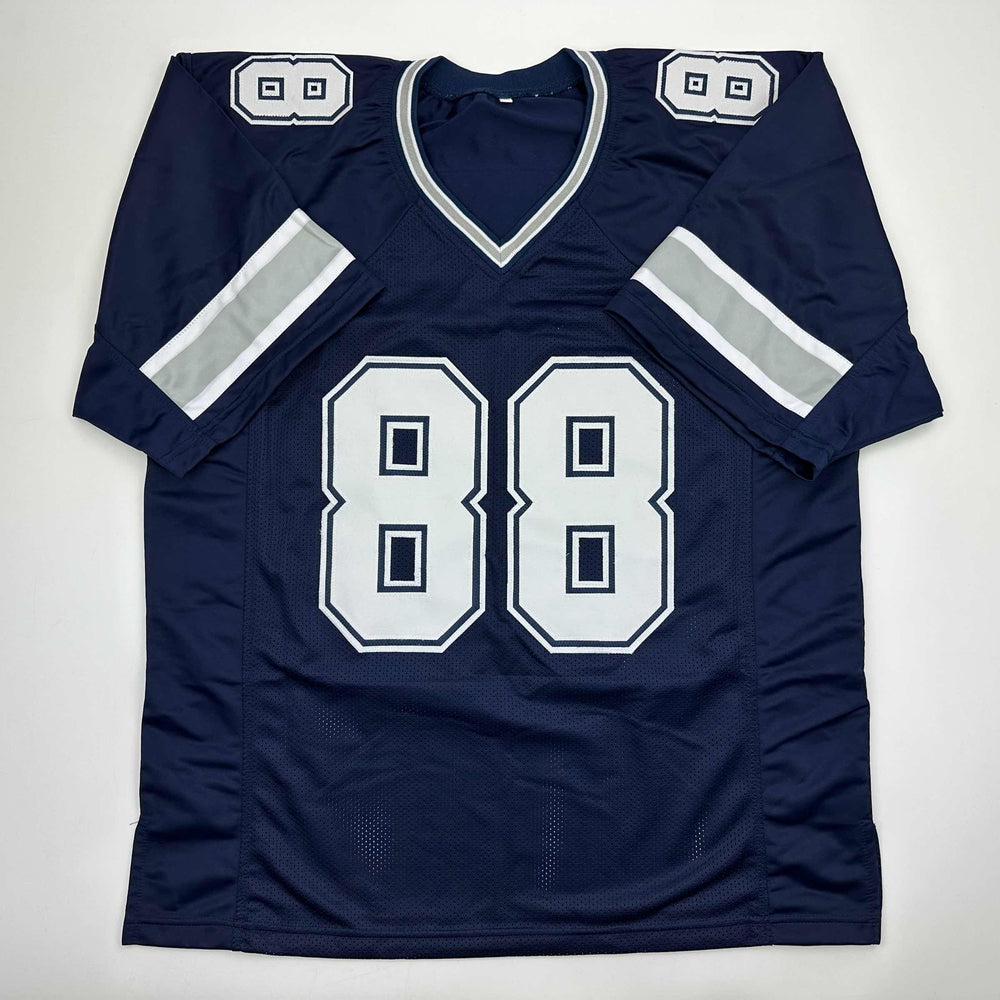Autographed/Signed Michael Irvin Dallas Blue Football Jersey JSA COA (ONLINE ORDER ONLY)