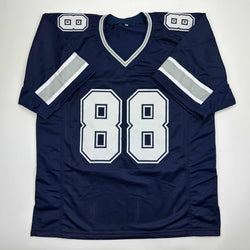 Autographed/Signed Michael Irvin Dallas Blue Football Jersey JSA COA (ONLINE ORDER ONLY)