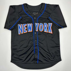 Autographed/Signed Edgardo Alfonzo New York Black Baseball Jersey JSA COA (ONLINE ORDER ONLY)