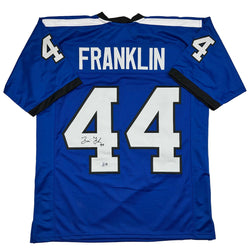 Autographed/Signed Zaire Franklin Indianapolis 2025 Style Blue Football Jersey Beckett BAS COA (ONLINE ORDER ONLY)