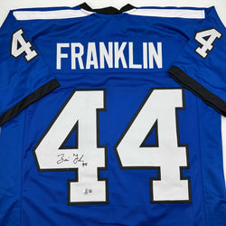 Autographed/Signed Zaire Franklin Indianapolis 2025 Style Blue Football Jersey Beckett BAS COA (ONLINE ORDER ONLY)