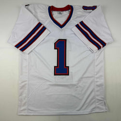 Autographed/Signed Coach Marv Levy HOF 01 Buffalo White Football Jersey Beckett BAS COA (ONLINE ORDER ONLY)