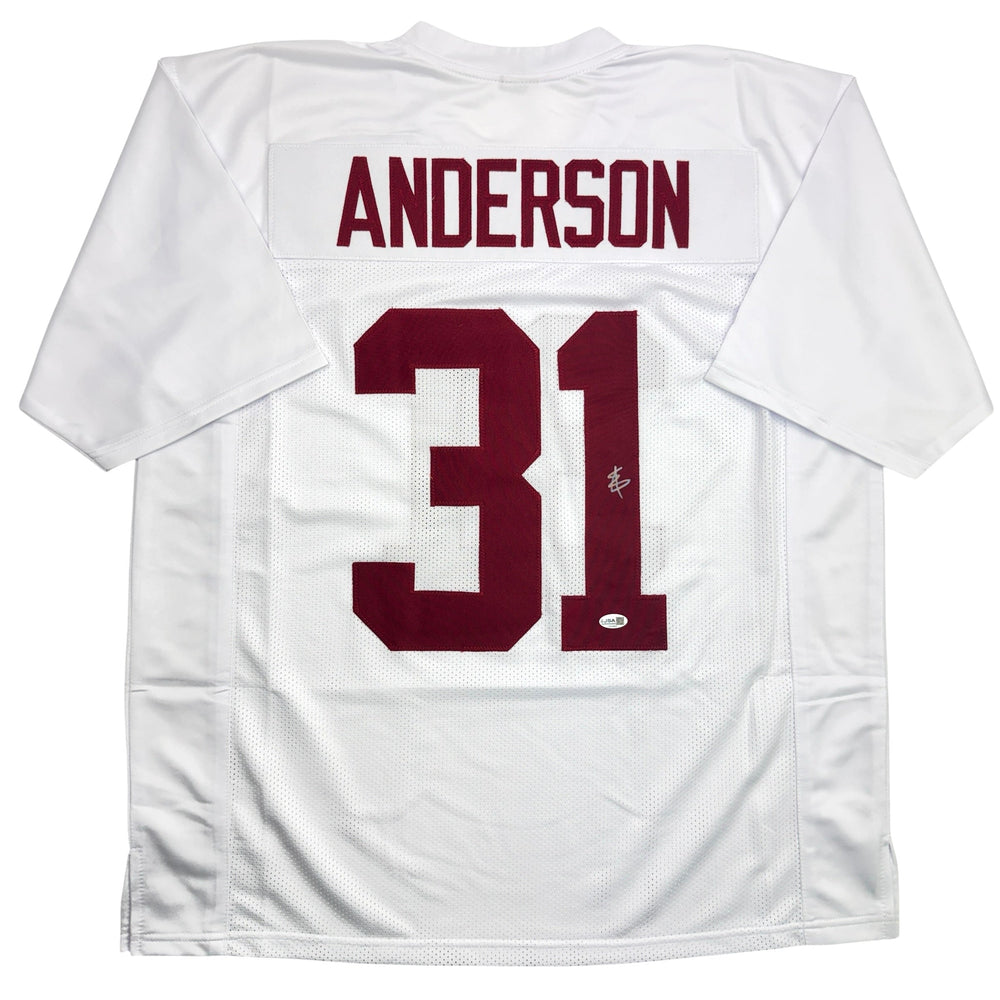 Autographed/Signed Will Anderson Alabama White College Football Jersey Beckett BAS COA