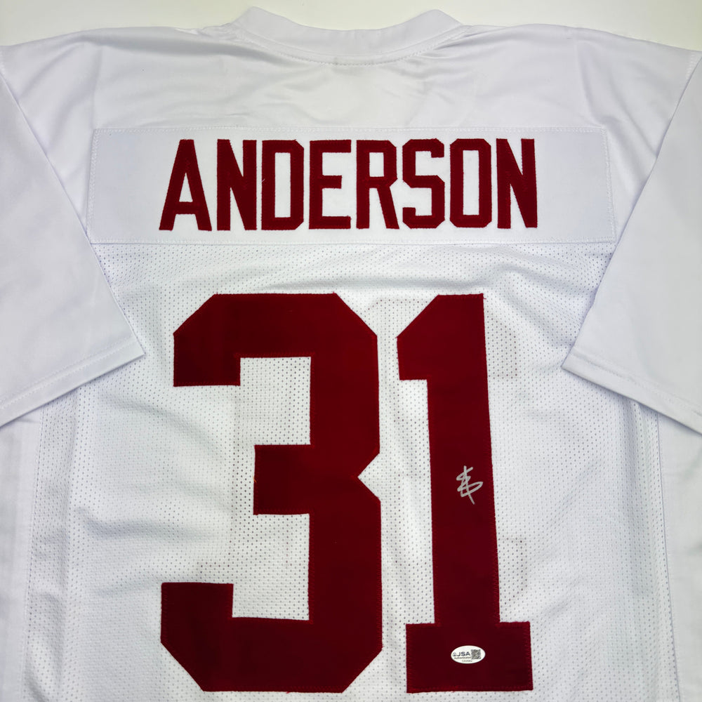Autographed/Signed Will Anderson Alabama White College Football Jersey Beckett BAS COA