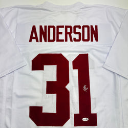 Autographed/Signed Will Anderson Alabama White College Football Jersey Beckett BAS COA
