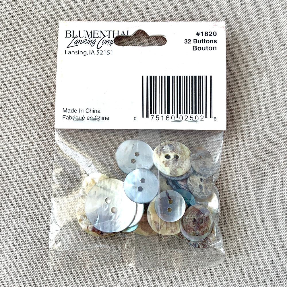 1820 Shell - Shellz - 2 Holes - Assorted Sizes - Natural (ONLINE ORDER ONLY)