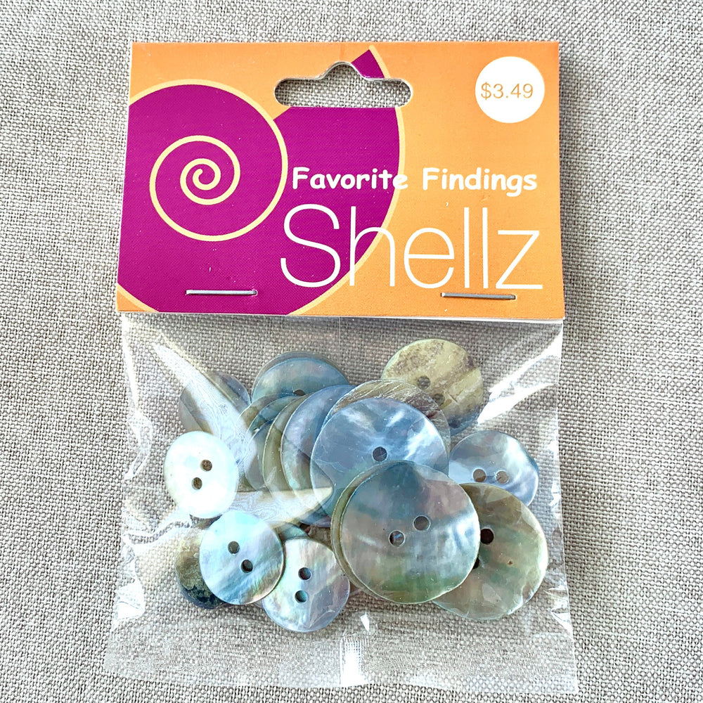 1820 Shell - Shellz - 2 Holes - Assorted Sizes - Natural (ONLINE ORDER ONLY)