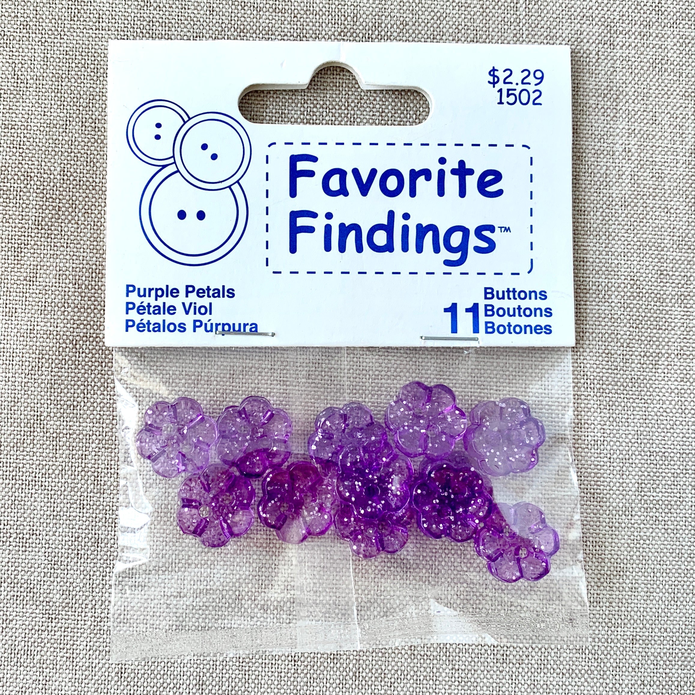 1502 Purple Petals - Favorite Findings - 2 Hole Buttons (ONLINE ORDER ONLY)