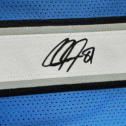 Facsimile Autographed Calvin Johnson Detroit Blue Reprint Laser Auto Football Jersey Size Men's XL (ONLINE ORDER ONLY)