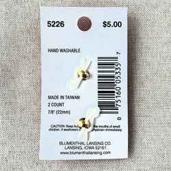 5226 Gold Gem Square - Glamour Gems - Shank Button - 22mm - Gold Clear (ONLINE ORDER ONLY)