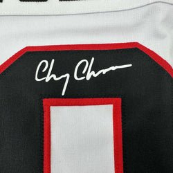 Facsimile Autographed Chevy Chase Clark Griswold Christmas Vacation Movie Chicago White Reprint Laser Auto Hockey Jersey Size Men's XL (ONLINE ORDER ONLY)