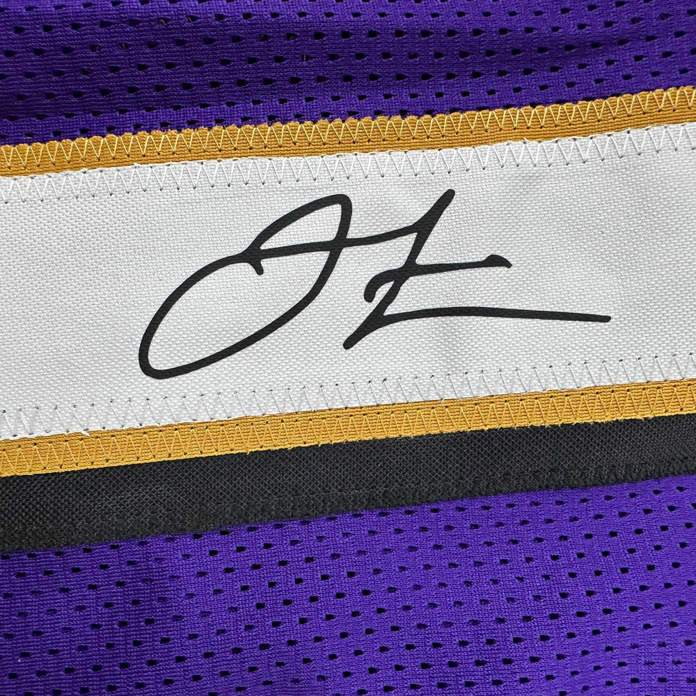 Framed Facsimile Autographed Jamal Lewis 35x39 Baltimore Purple Reprint Laser Auto Football Jersey (ONLINE ORDER ONLY)