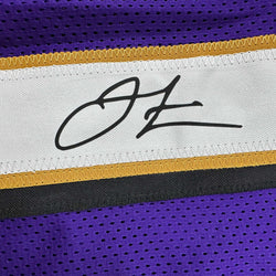Framed Facsimile Autographed Jamal Lewis 35x39 Baltimore Purple Reprint Laser Auto Football Jersey (ONLINE ORDER ONLY)