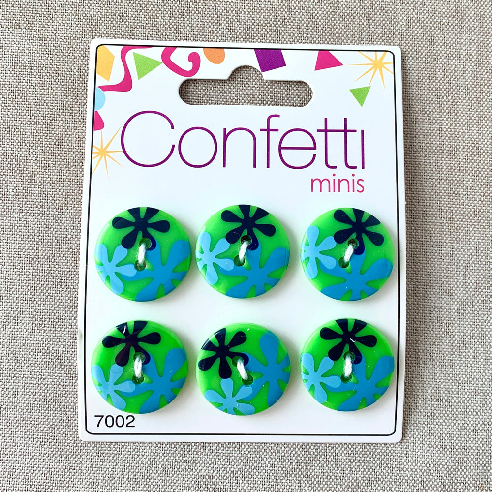 Mod Green - Confetti Minis Buttons - 2 Hole (ONLINE ORDER ONLY)
