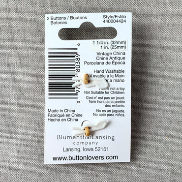 4424 Vintage China - Collectors Buttons - 1 Hole Shank Buttons - 32mm 25mm - Pink Gold Green (ONLINE ORDER ONLY)