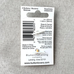 4430 Rose and Cameo - Collectors Buttons - 1 Hole Shank Buttons - 34mm 25mm - White Blue Gold (ONLINE ORDER ONLY)