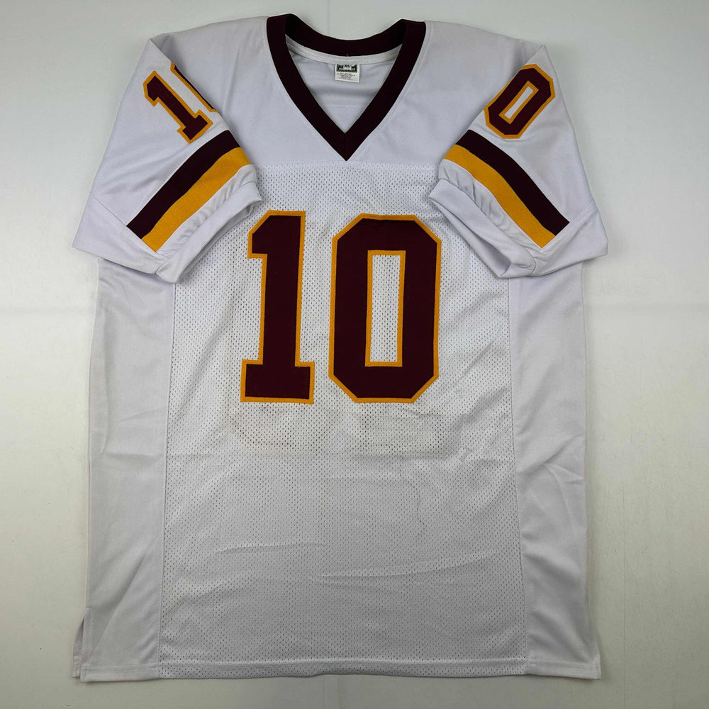 Facsimile Autographed Robert Griffin III Washington White Reprint Laser Auto Football Jersey Size Men's XL (ONLINE ORDER ONLY)