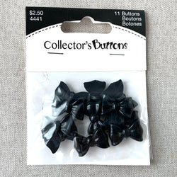 4441 Bow Ribbon - Collectors Buttons - 1 Hole Shank Button - - Black (ONLINE ORDER ONLY)